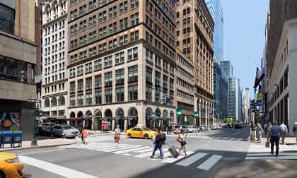 street level view of APF Properties 286 Madison Avenue New York City leased by Avison Young commercial real estate advisors
